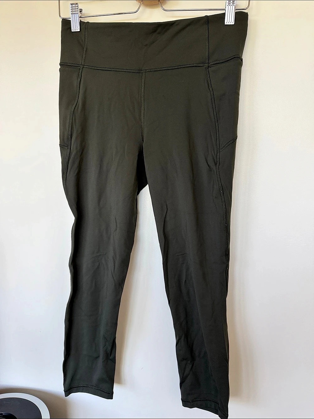 lululemon Dark Green Mid rise cropped Nulux Leggings